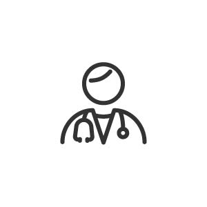 聴診器をかけた医者のアイコンの画像