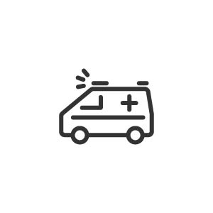サイレンを鳴らす救急車のアイコンの画像