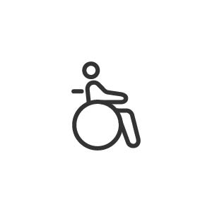 車椅子に乗った人のアイコンの画像