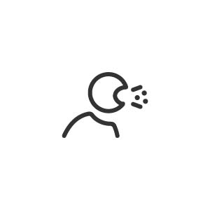 咳をする人物のアイコンの画像